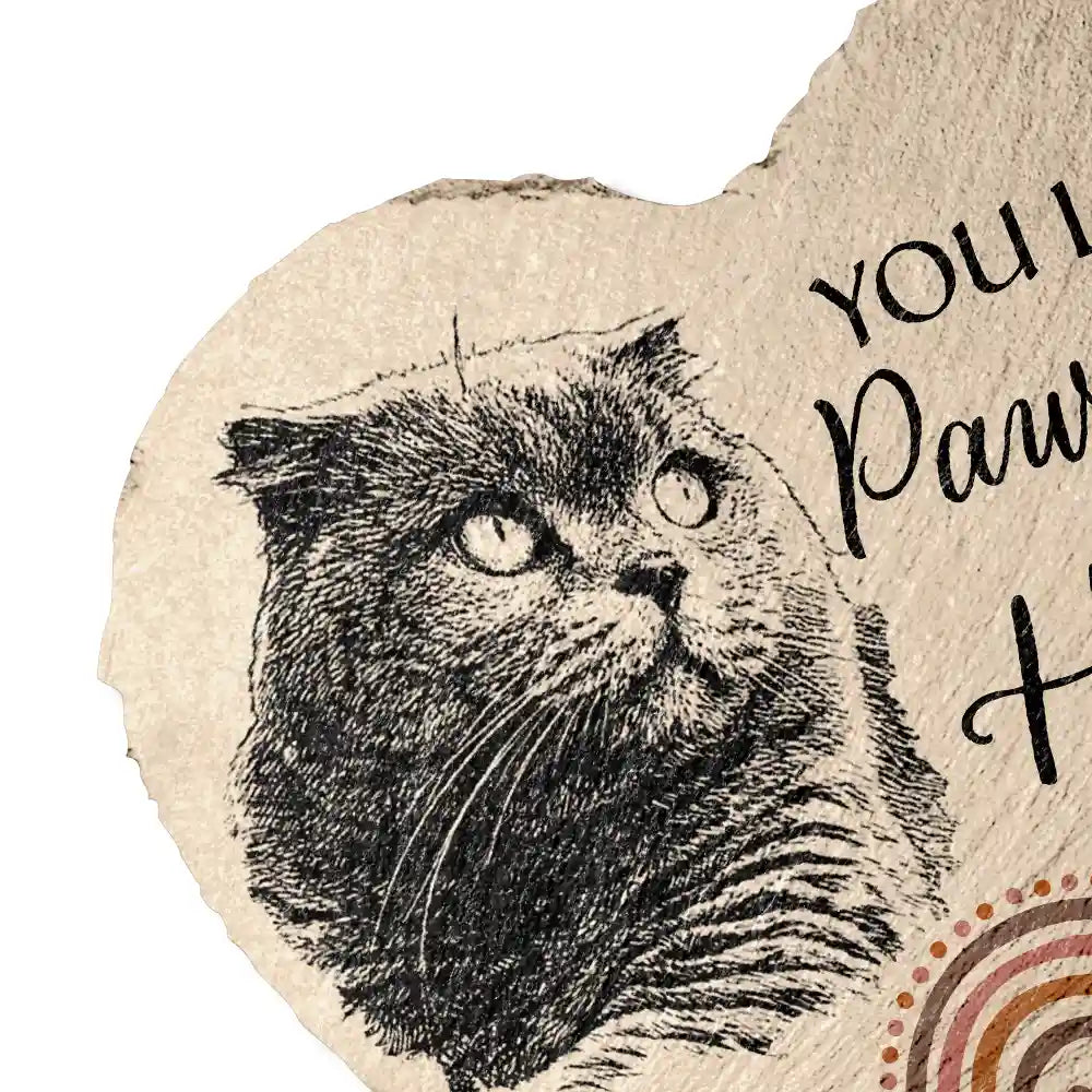 Custom Photo Pencil Sketch I Crossed The Rainbow Bridge Knowing I Was Loved - Personalized Heart Memorial Garden Stone