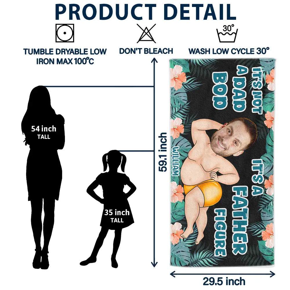 Custom Photo Not A Dad Bod - Personalized Beach Towel