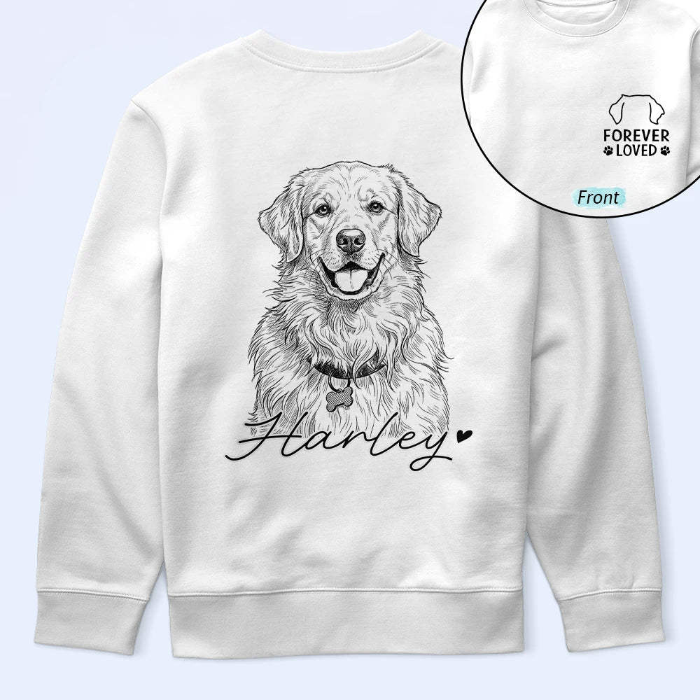Custom Photo Pencil Sketch Forever In My Heart Memorial - Personalized T Shirt