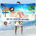 Custom Photo The Legend Has Retired - Personalized Beach Towel