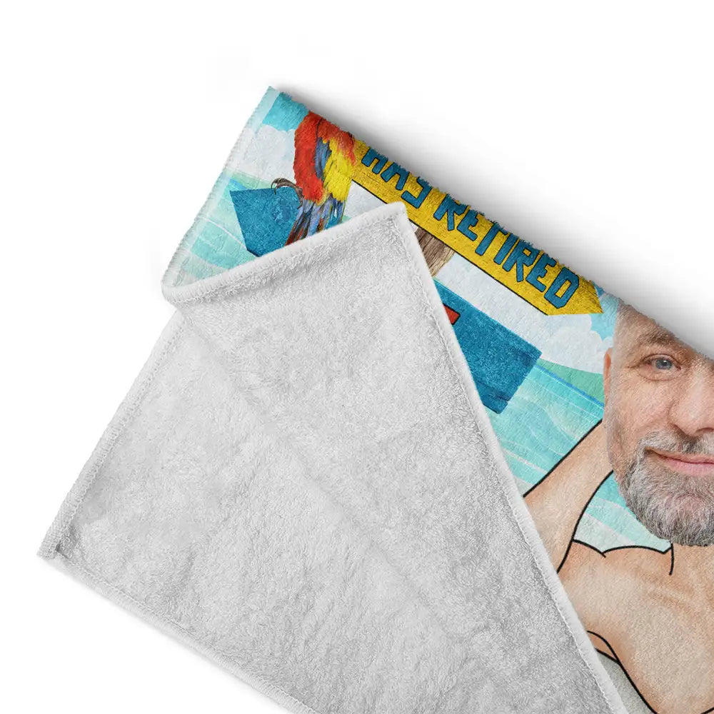 Custom Photo The Legend Has Retired - Personalized Beach Towel