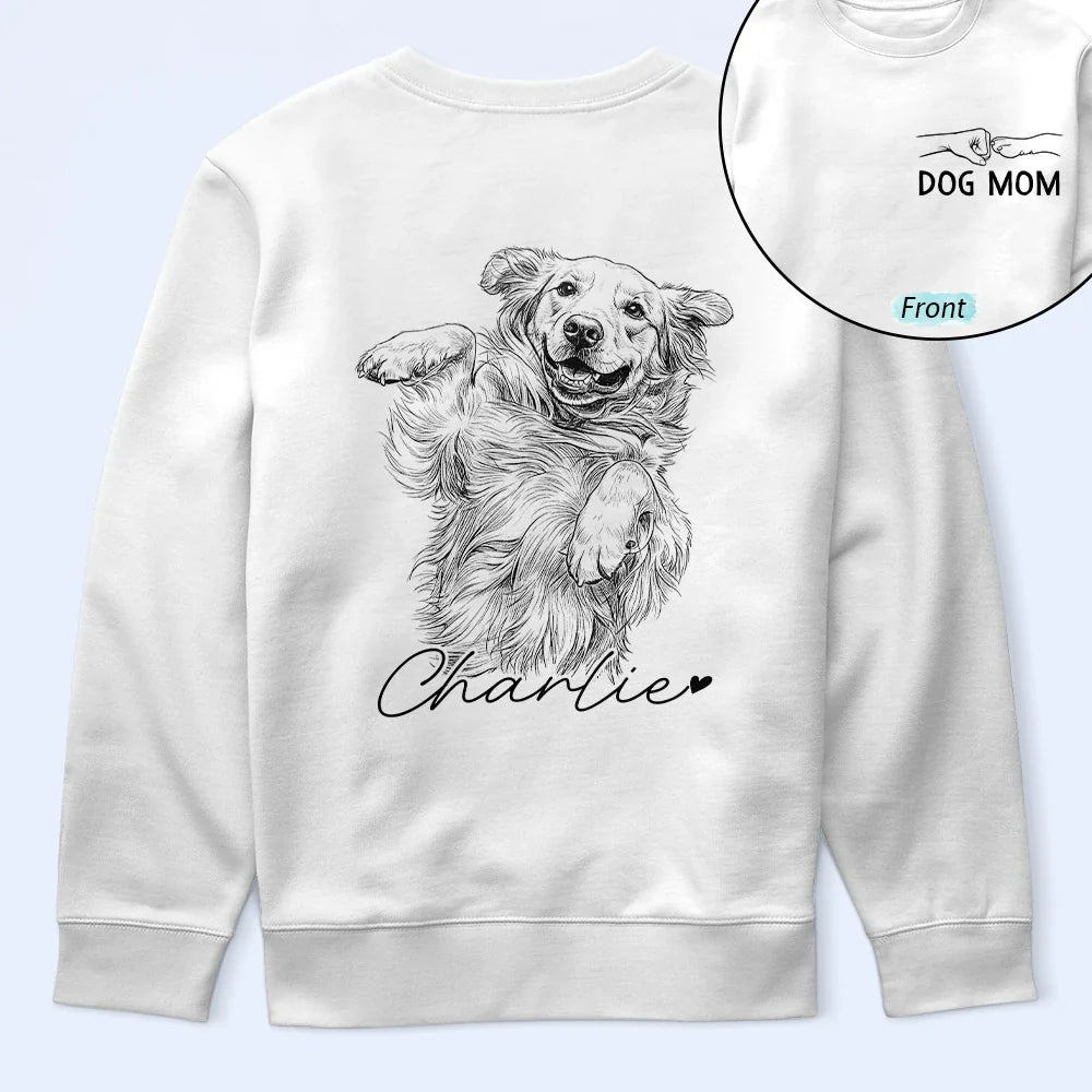 Custom Photo Pencil Sketch Pet Dad Lovely Portrait - Personalized T Shirt