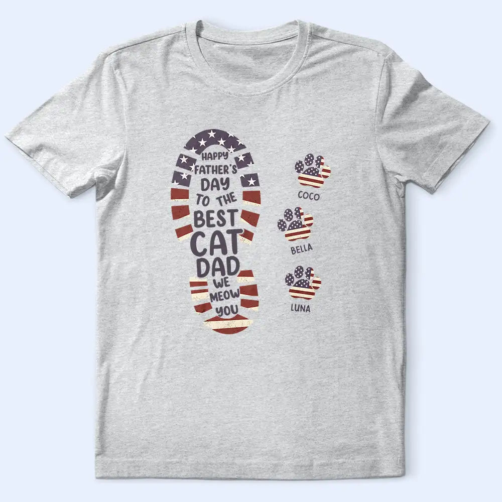 The Best Dog Dad We Woof You Paw Prints - Personalized T Shirt