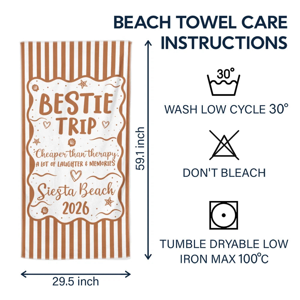 Girls Trip Family Trip On Vacation - Personalized Beach Towel