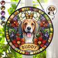 Custom Photo Stained Glass Portrait Dog Cat Family - Personalized Stained Glass Window Hanging Suncatcher