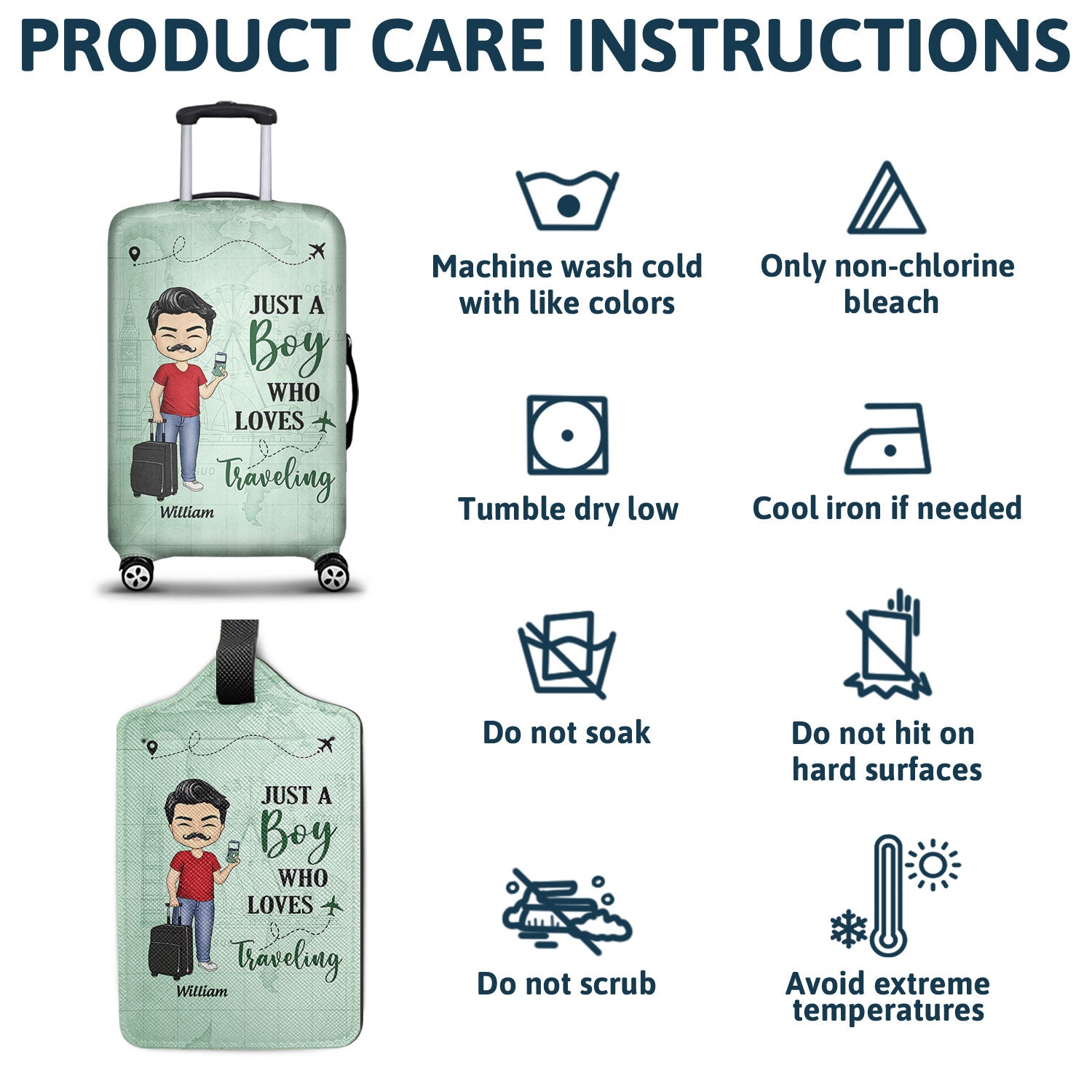 Just A Girl Boy Who Loves Traveling - Gift For Traveling Lovers - Personalized Combo Luggage Cover And Luggage Tag