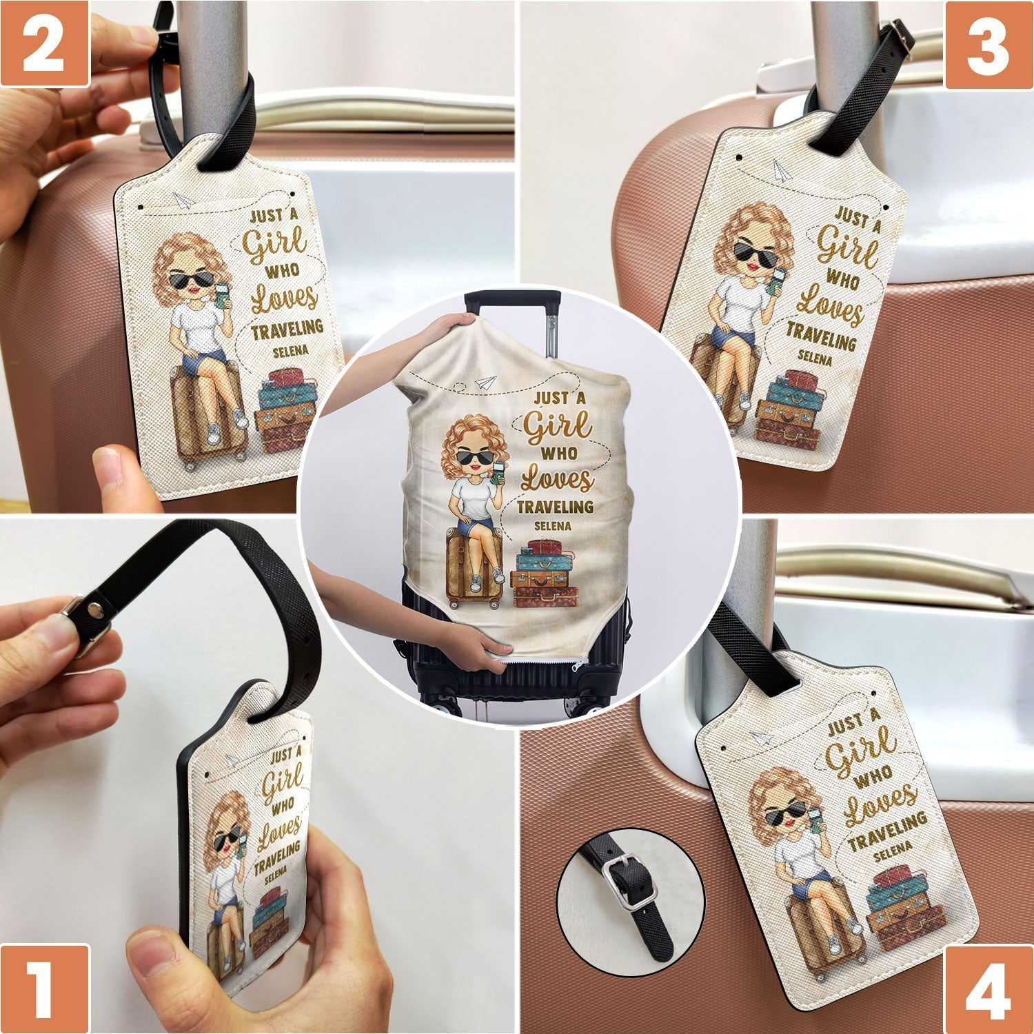 It's On My List - Gift For Traveling Lovers, Vacation Lovers, Travelers, Him, Her - Personalized Combo Luggage Cover And Luggage Tag