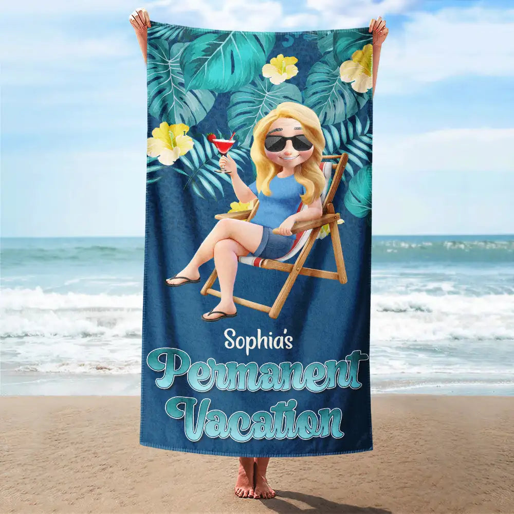 Retirement Plan Permanent Vacation - Personalized Beach Towel