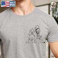 Father's Day Gifts, Custom Photo Pencil Sketch Best Dad Grandpa Ever Family Portrait - Personalized T Shirt