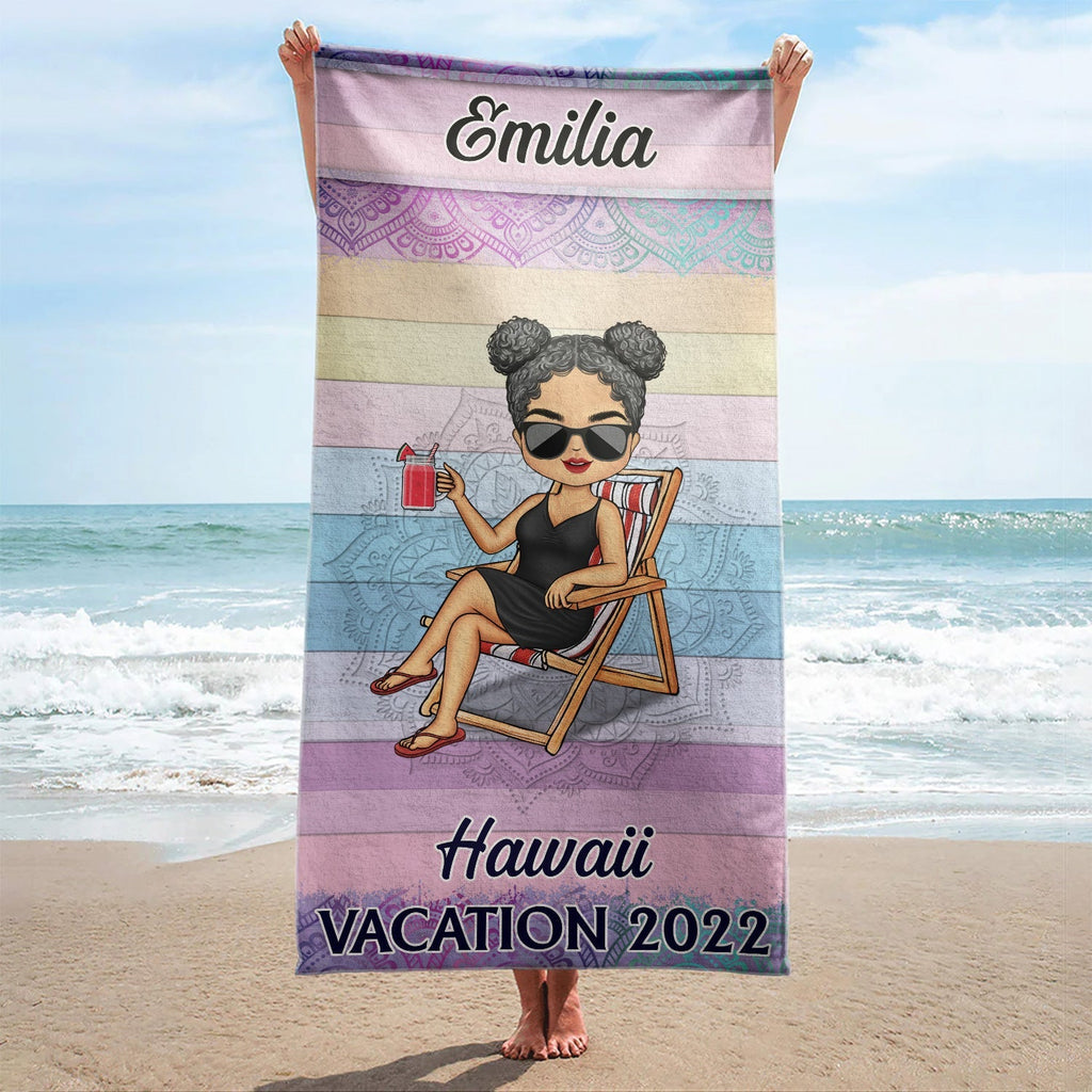 Vacation Beach Swimming Picnic Traveling - Birthday, Holiday, Funny Gift For Her, Him, Besties, Family - Personalized Custom Beach Towel